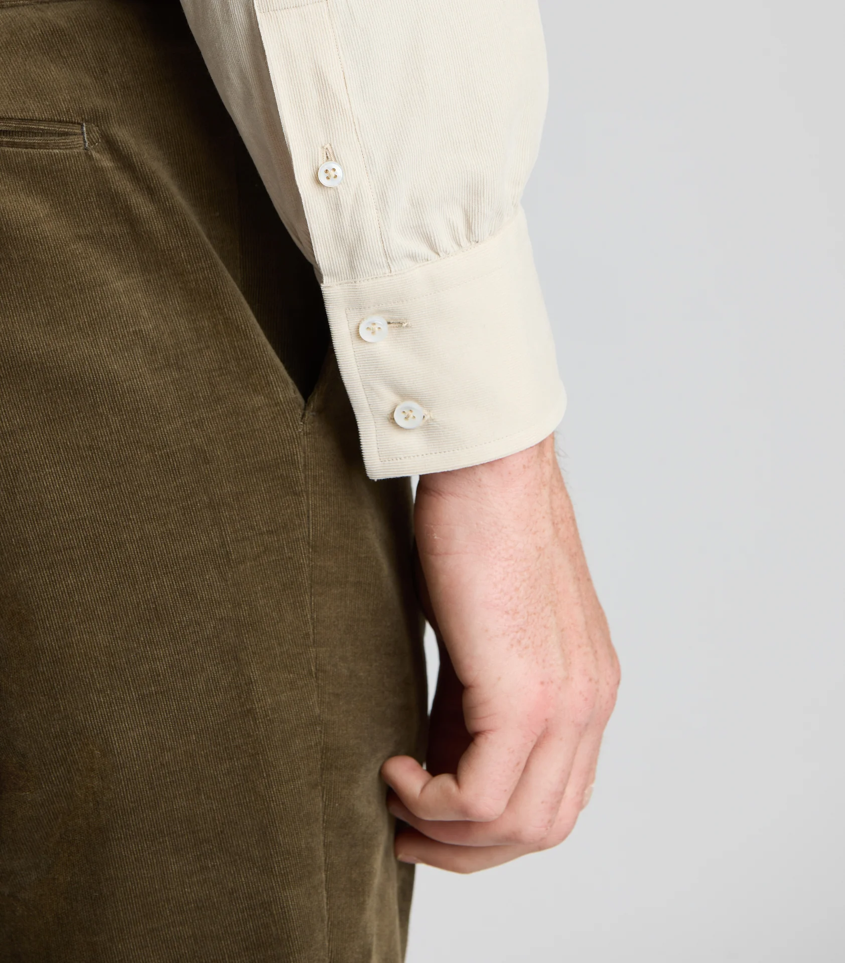 Ecru Cotton Cord Shirt - Image 3