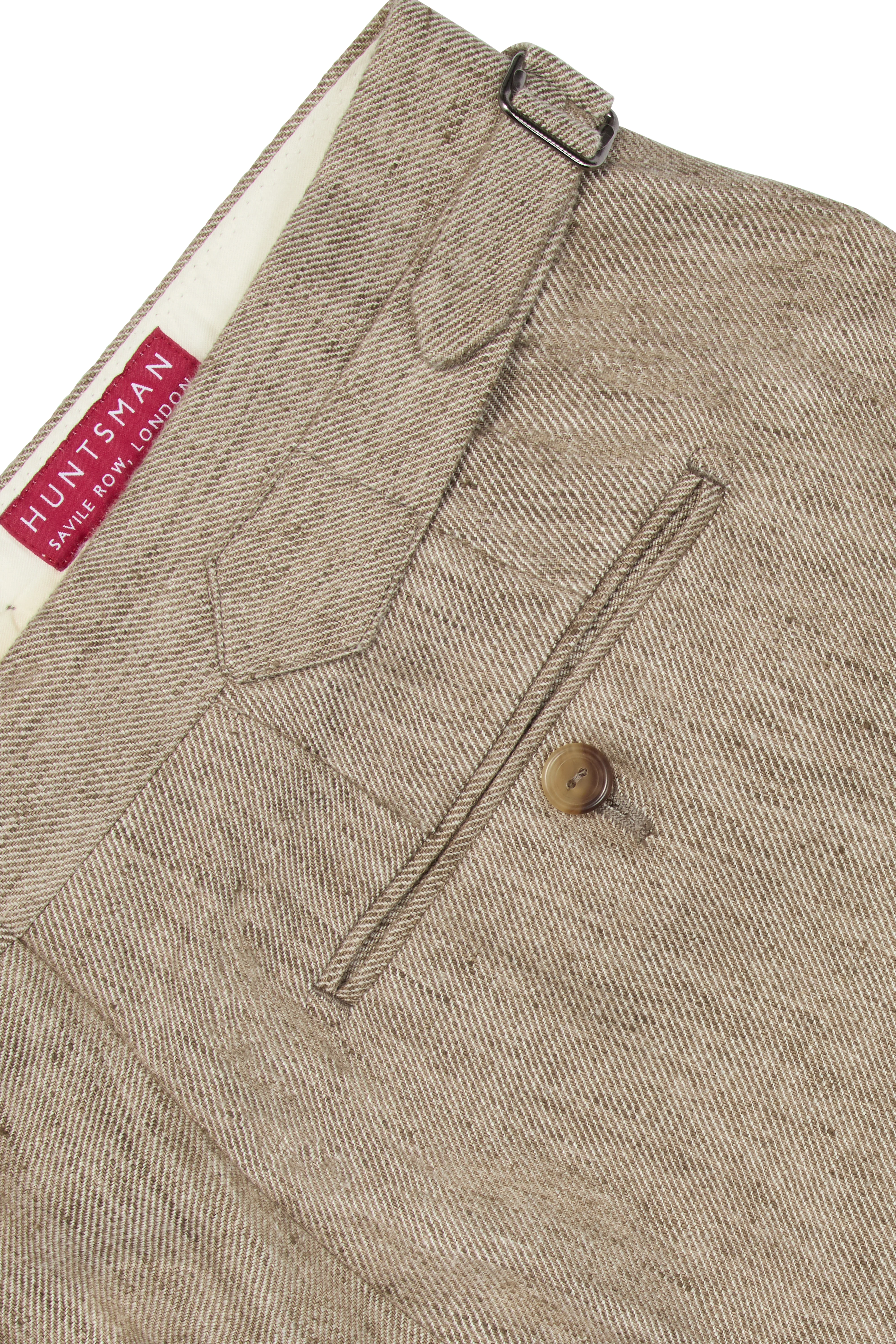 Beige Linen Twill Trousers - Image 4