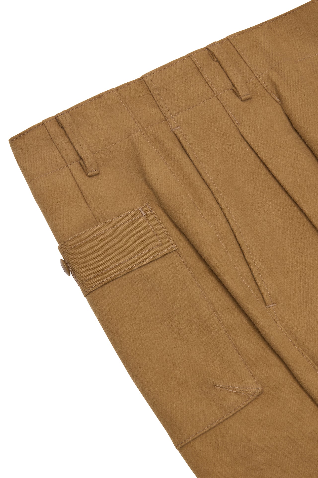 Beige Military Flannel Casual Trousers - Image 4