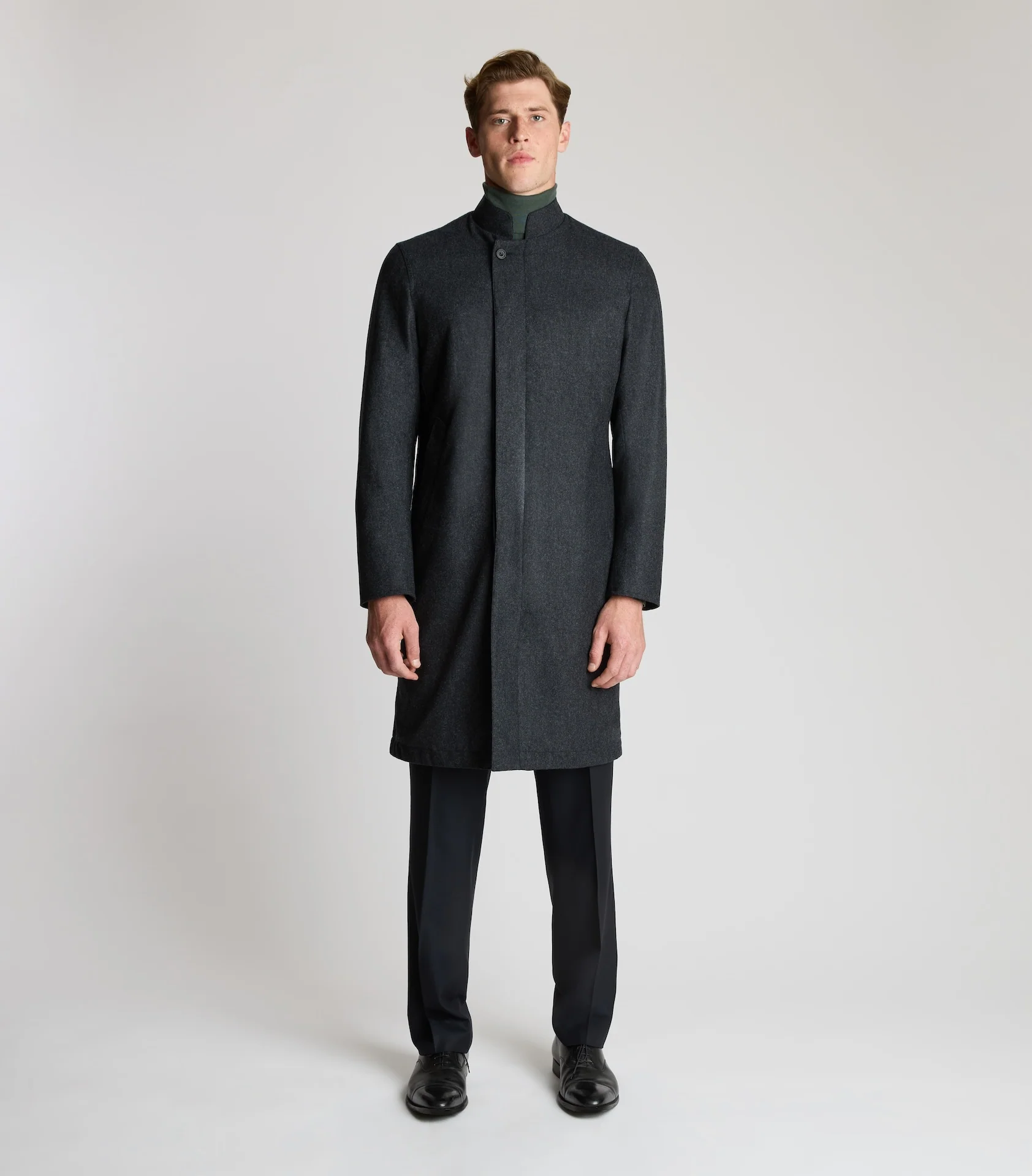 Black/Grey Nehru collar Reversible Mac - Image 3