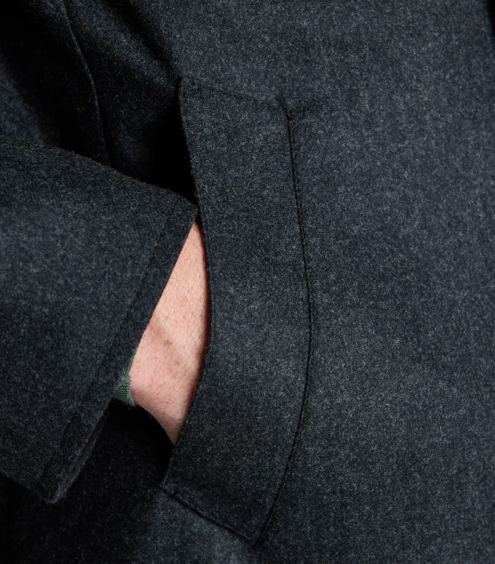 Black/Grey Nehru collar Reversible Mac - Image 6