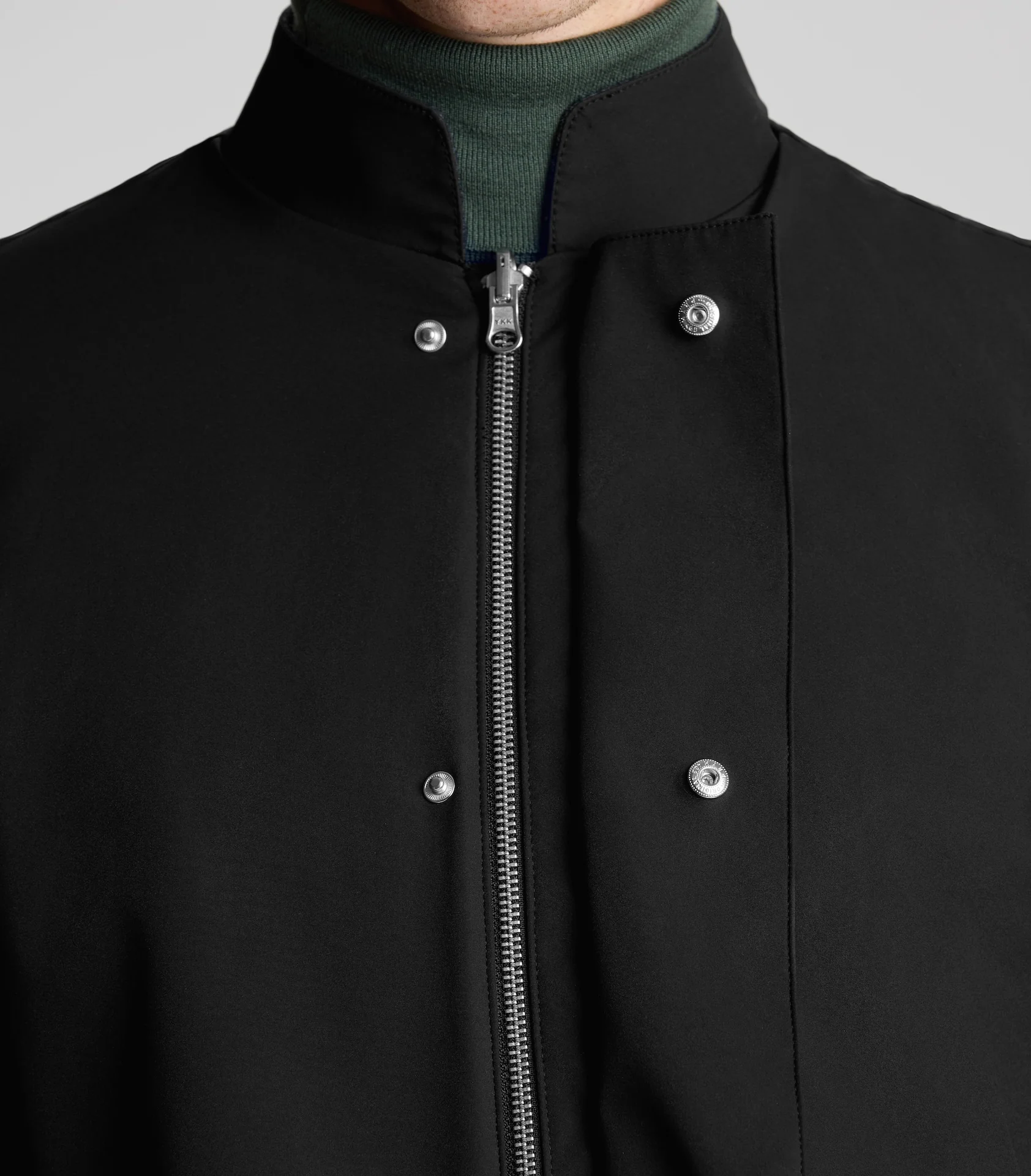 Black/Grey Nehru collar Reversible Mac - Image 7