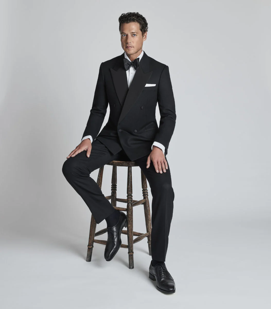 Black Wool Double Breasted Dinner Suit - Image 3