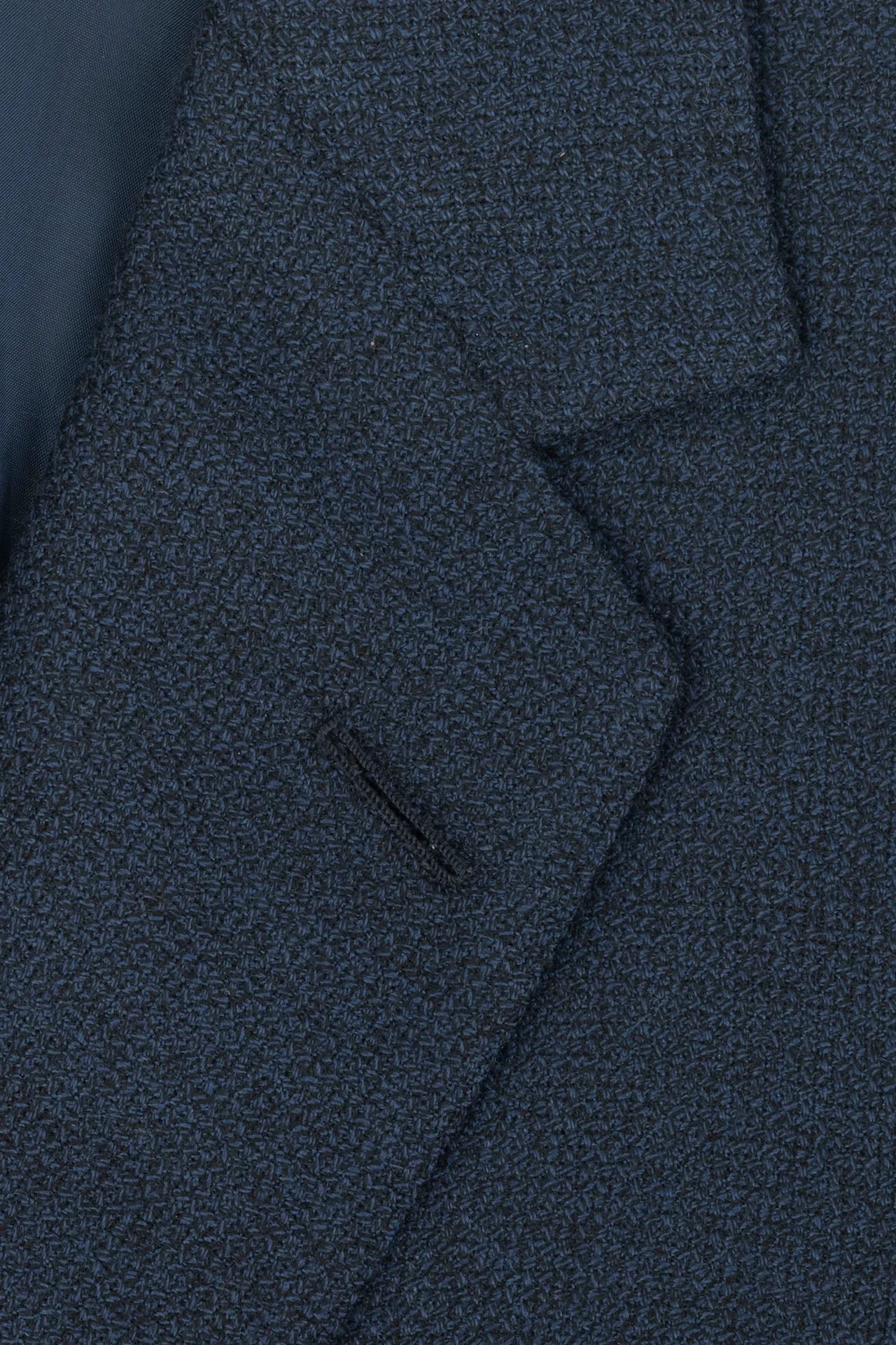 Blue Hopsack Basket Weave Single Breasted Blazer - Image 3