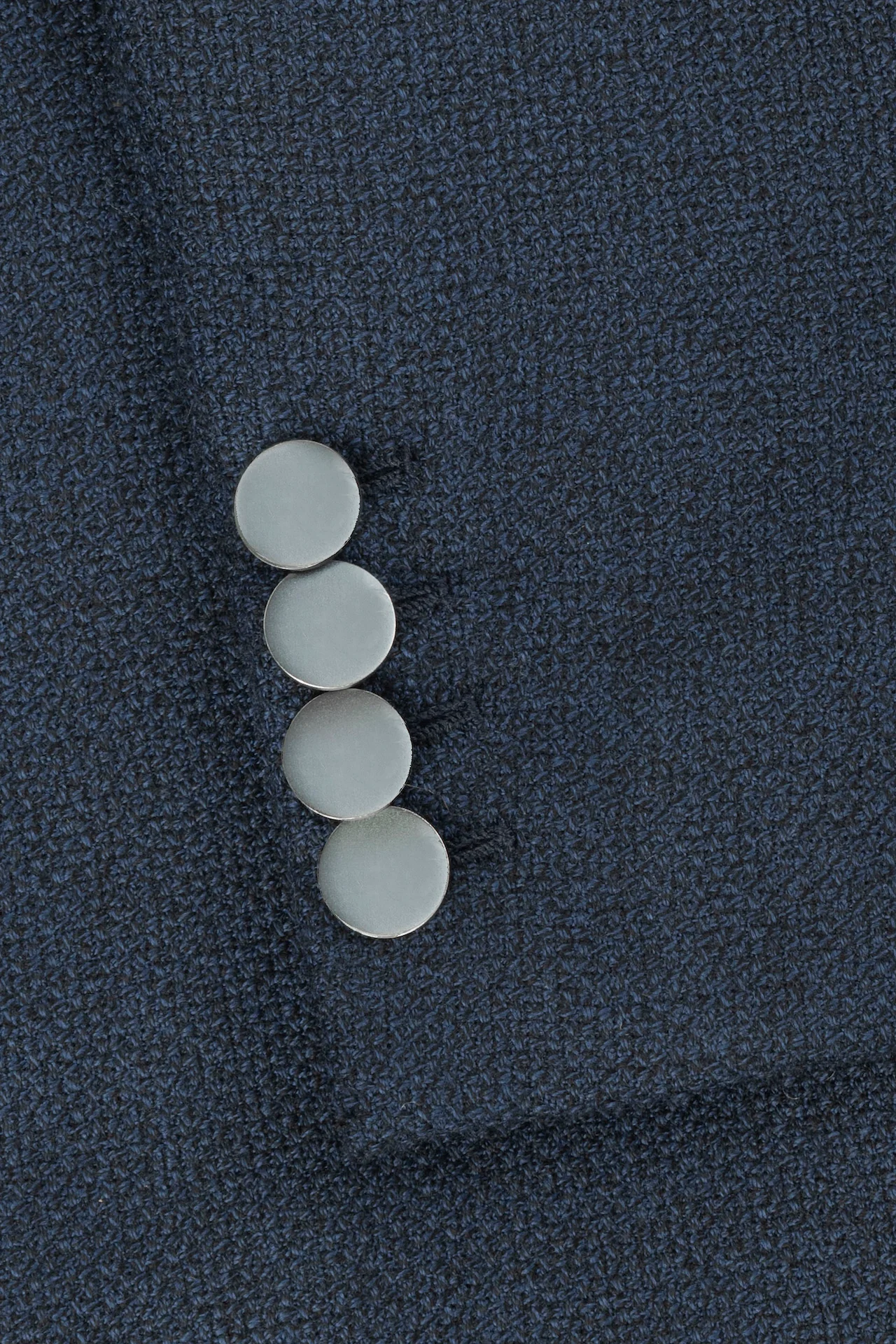 Blue Hopsack Basket Weave Single Breasted Blazer - Image 4