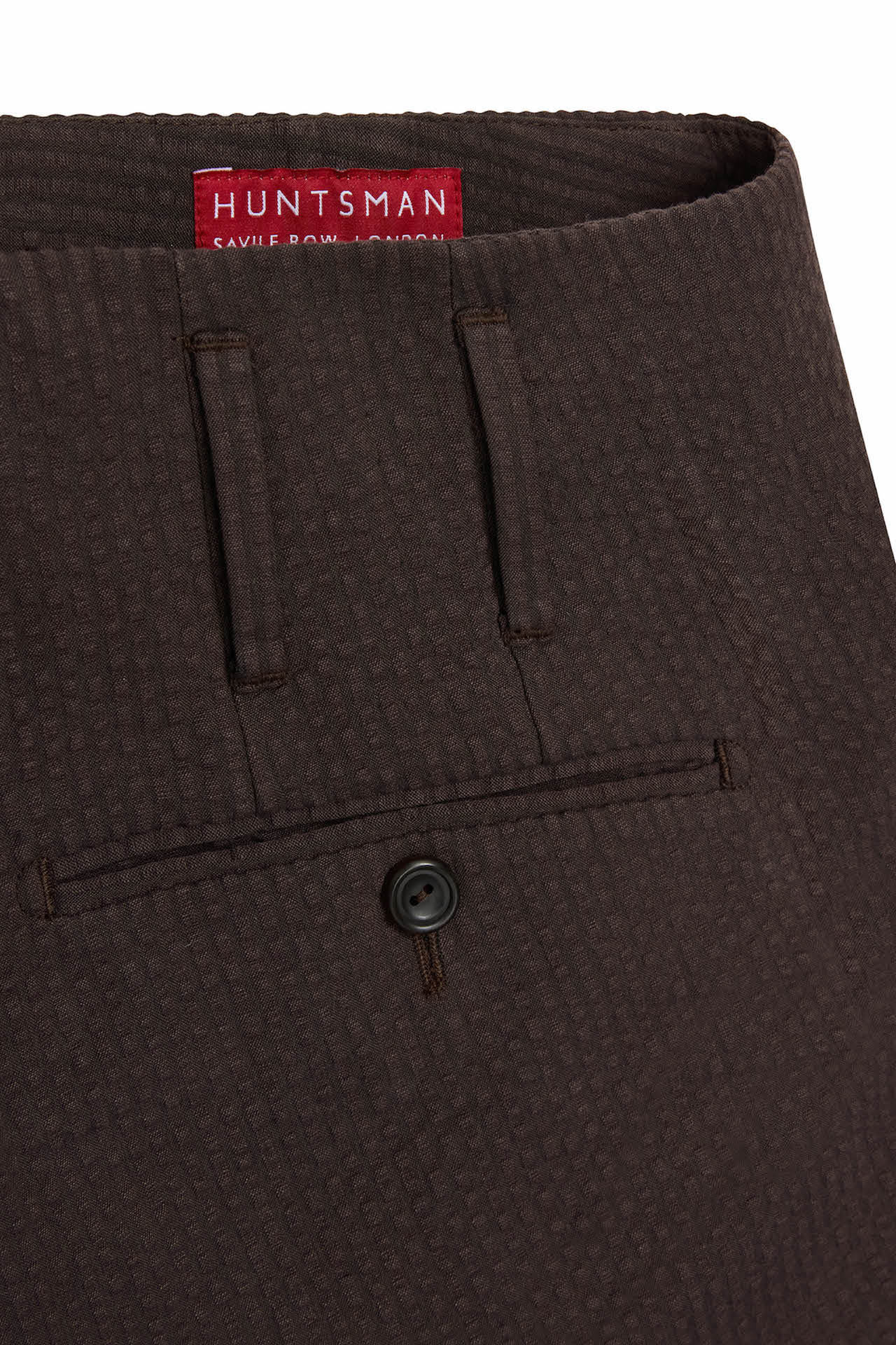 Brown Cotton Seersucker Hollywood Trousers - Image 3