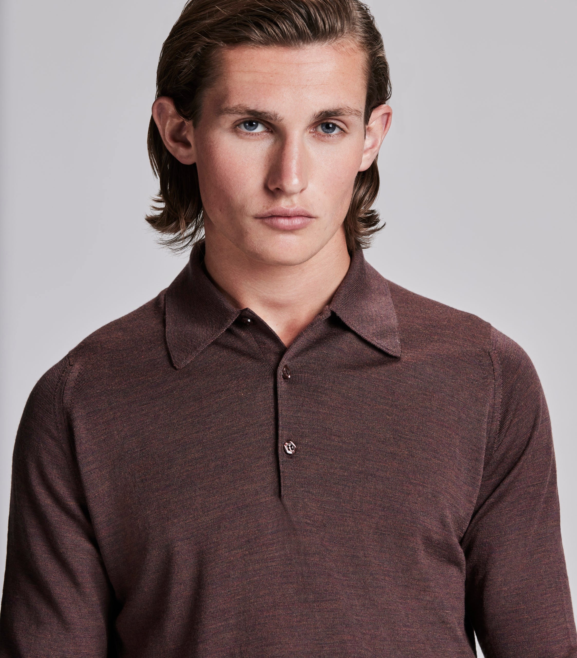 Copper Merino Wool Polo Neck Knitwear - Image 5