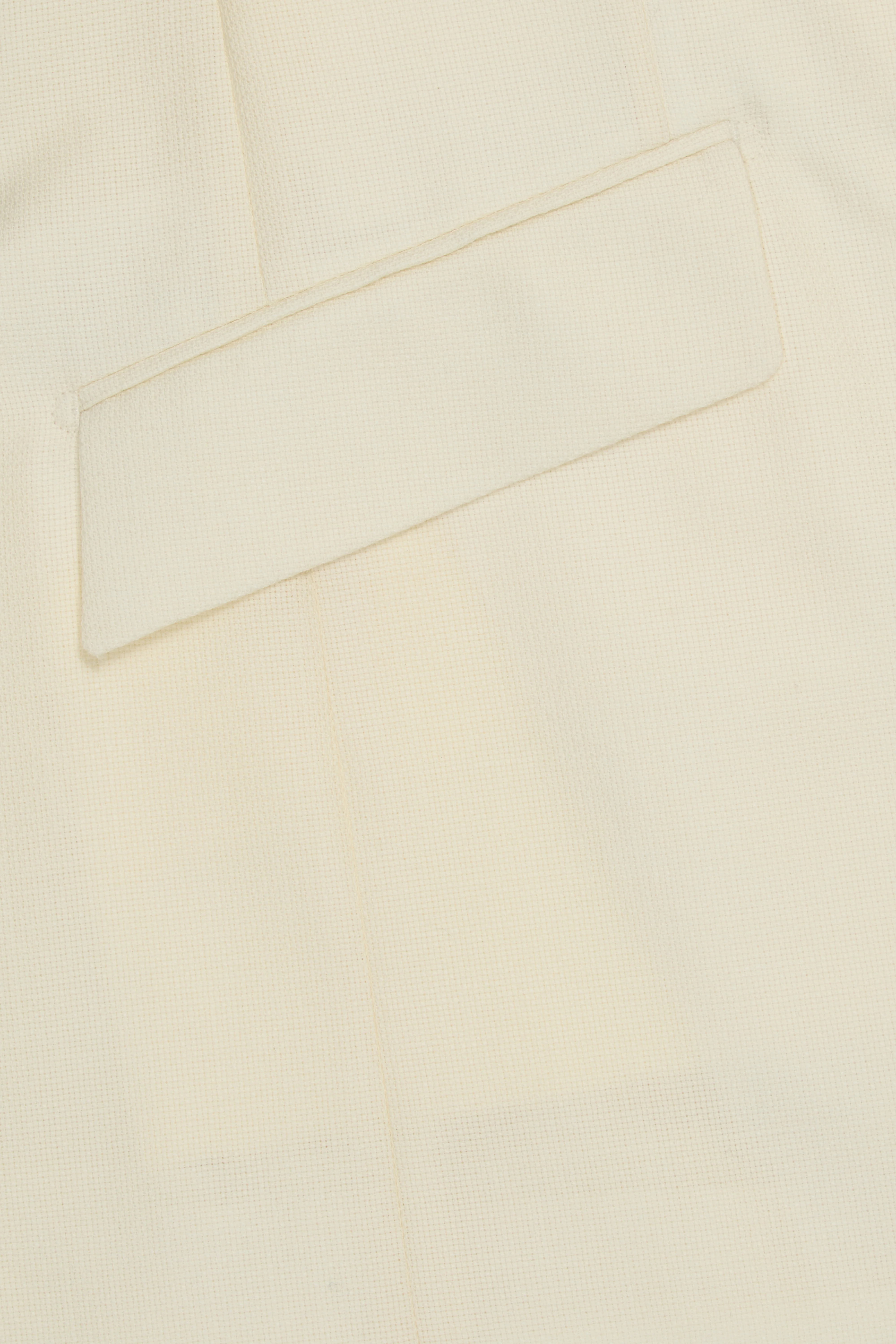 Cream Wool Hopsack Single Breasted Blazer - Image 4