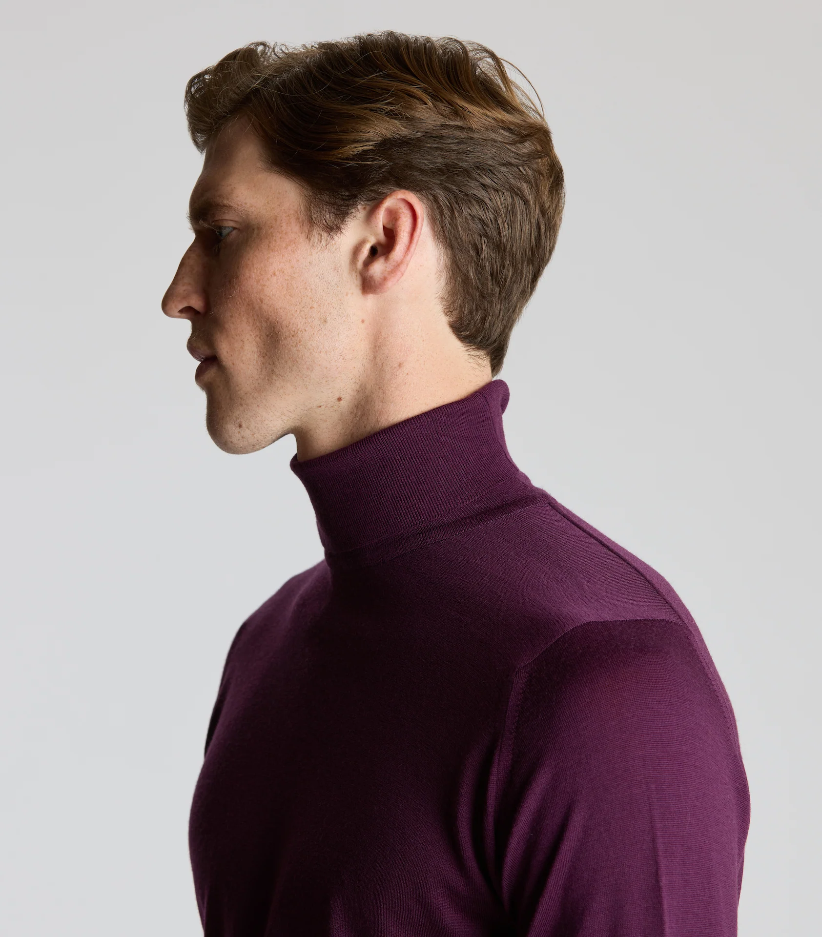 Damson Merino Wool Rollneck Knitwear - Image 3