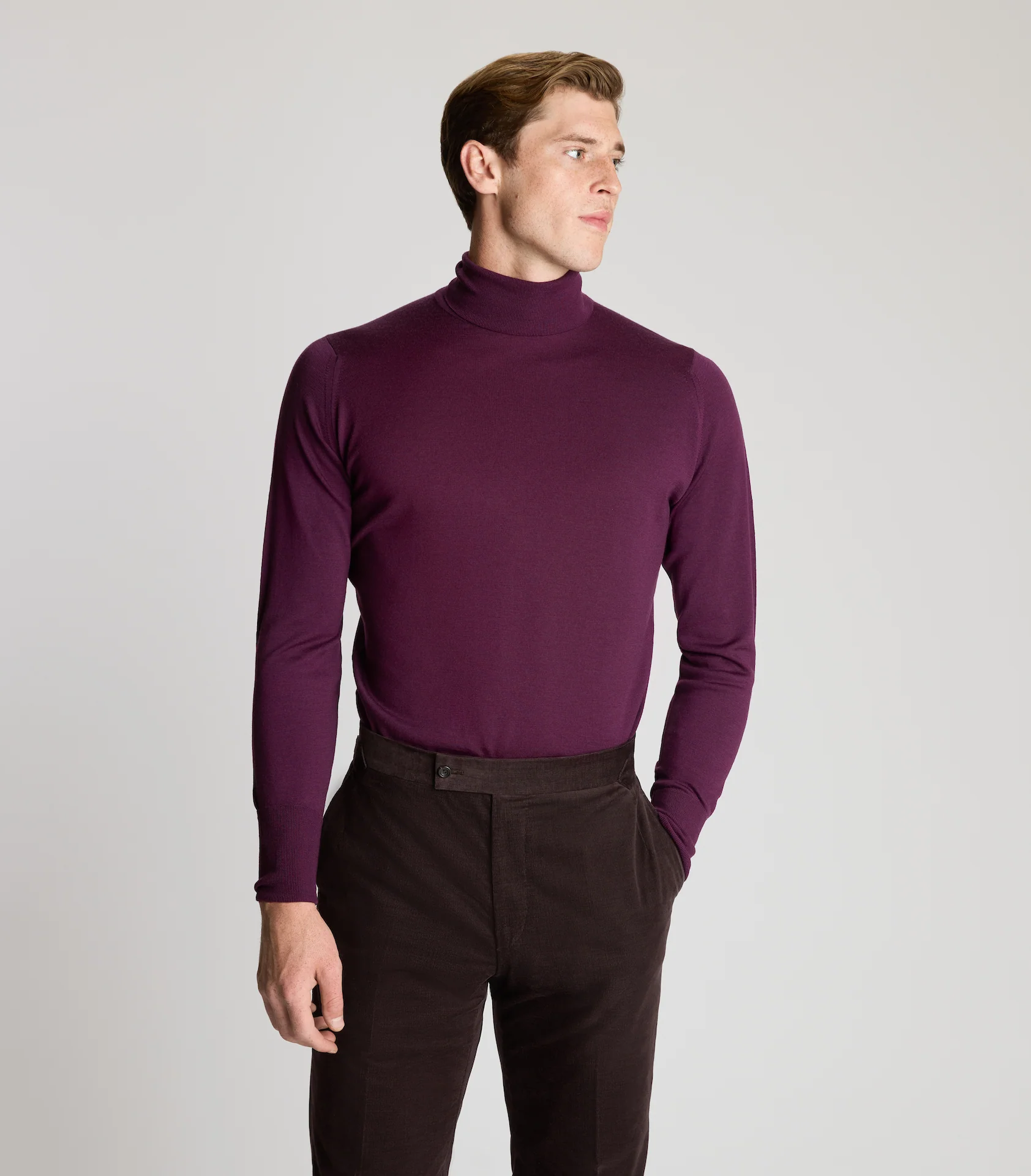 Damson Merino Wool Rollneck Knitwear - Image 4