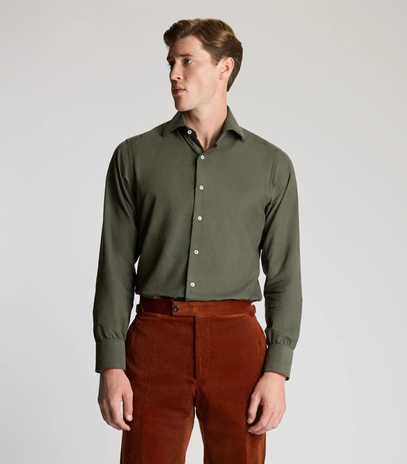 Sage Green Cotton Cord Shirt - Image 3