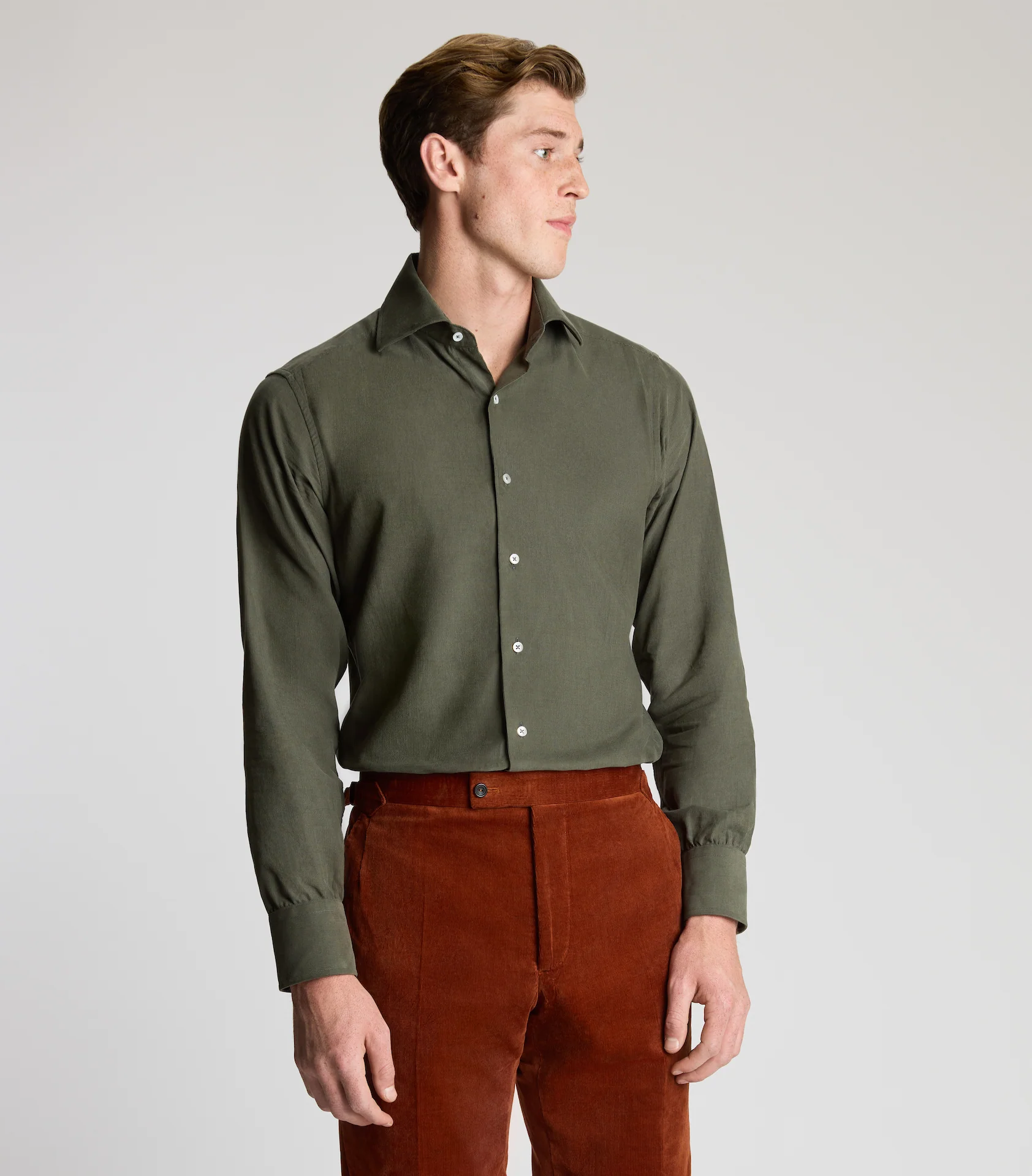 Sage Green Cotton Cord Shirt - Image 5