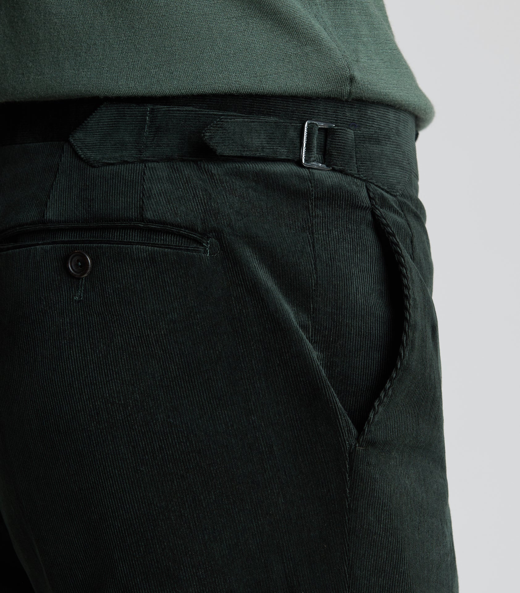 Green Fine Cord Trousers - Image 3