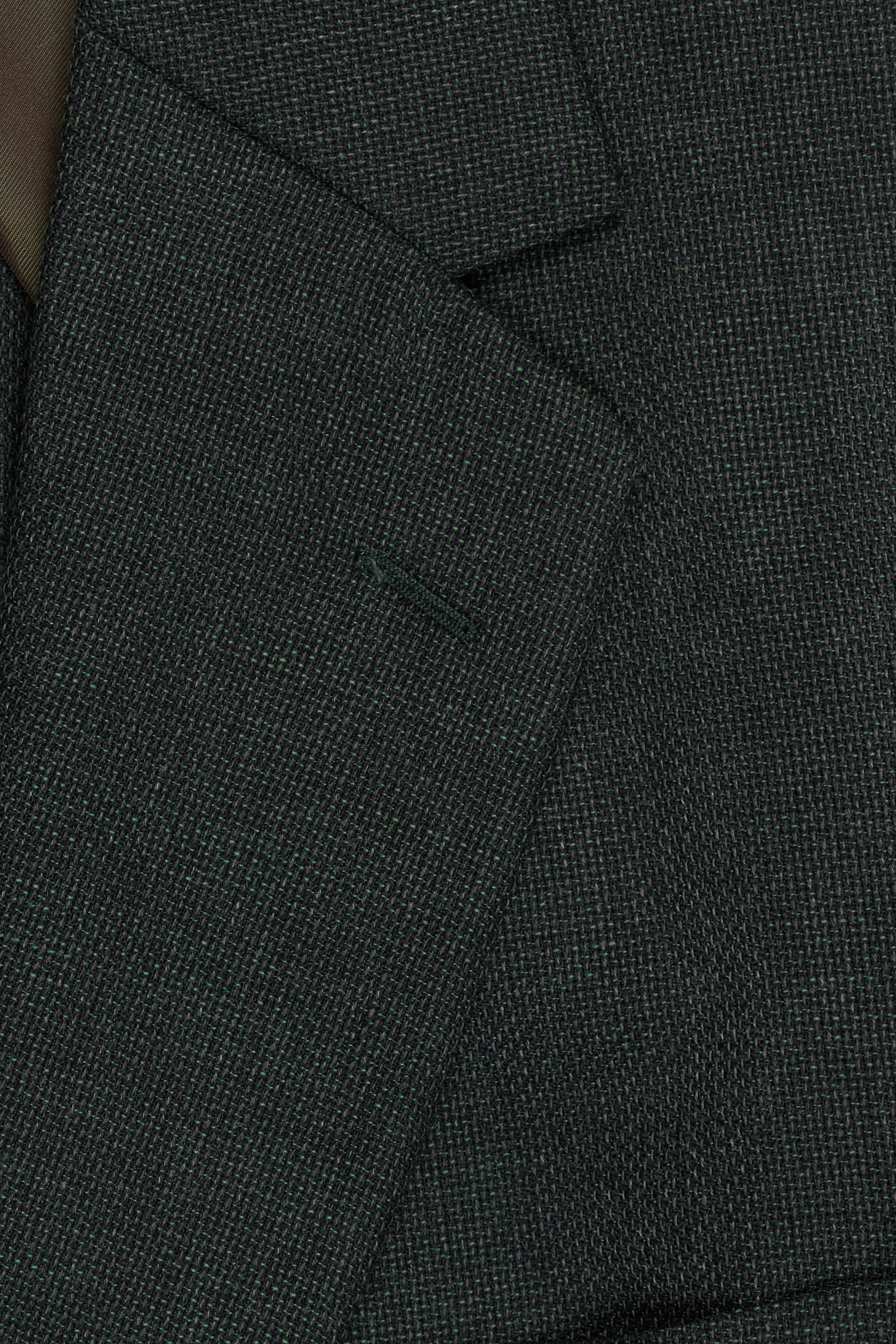 Green Melange Wool Hopsack Single Breasted Blazer - Image 3