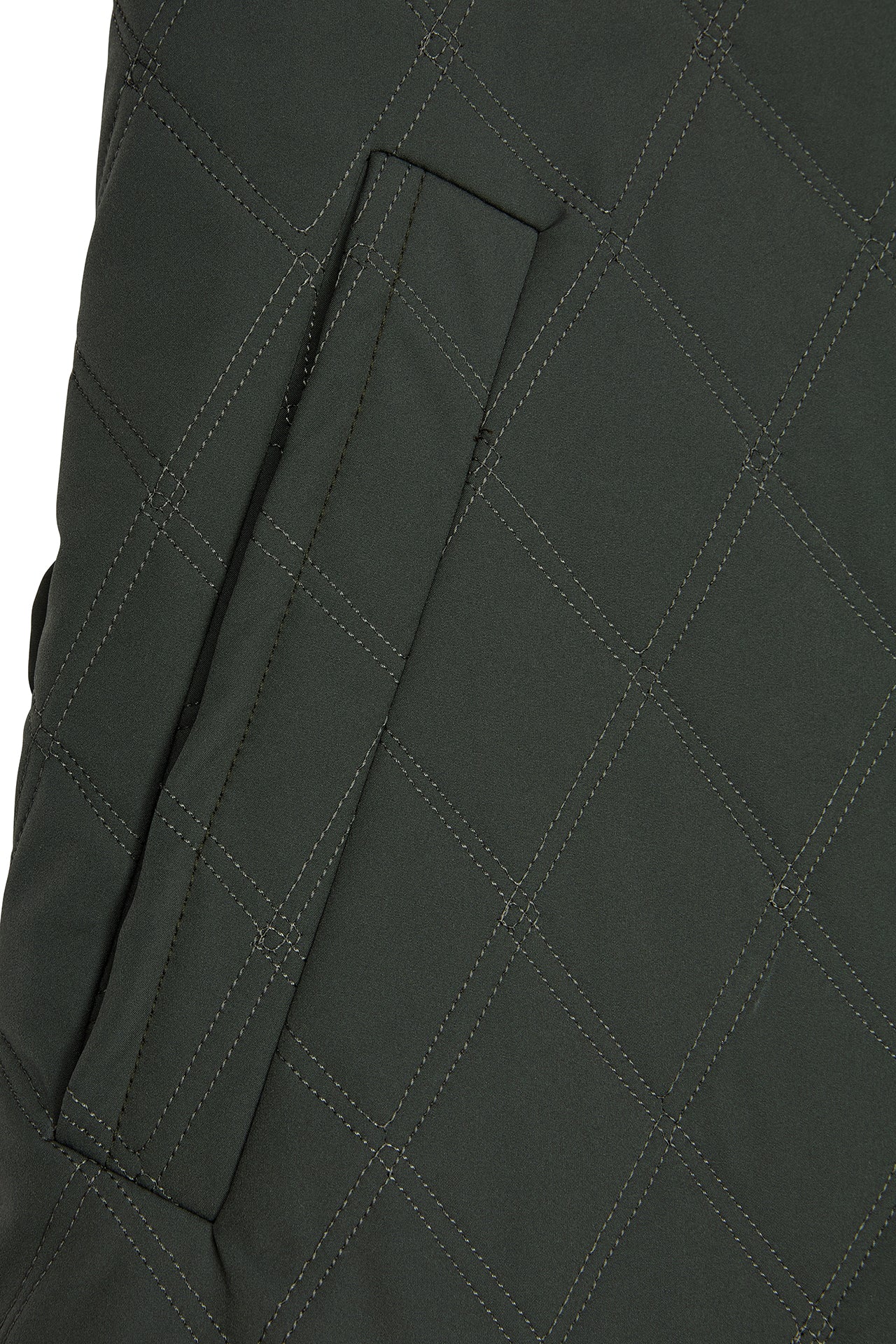 Green Quilted Cashmere Lined Gilet - Image 5