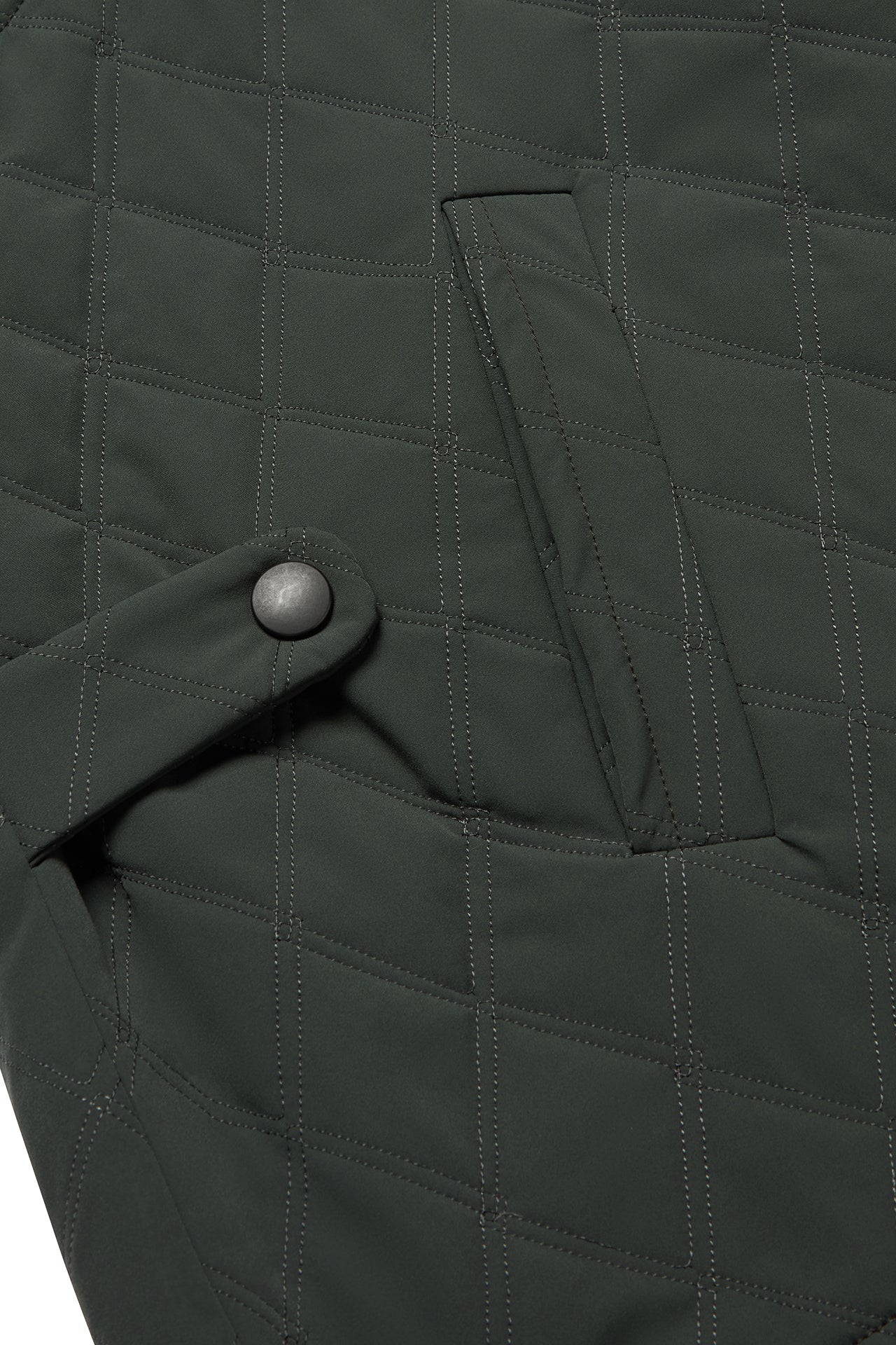 Green Quilted Cashmere Lined Gilet - Image 6