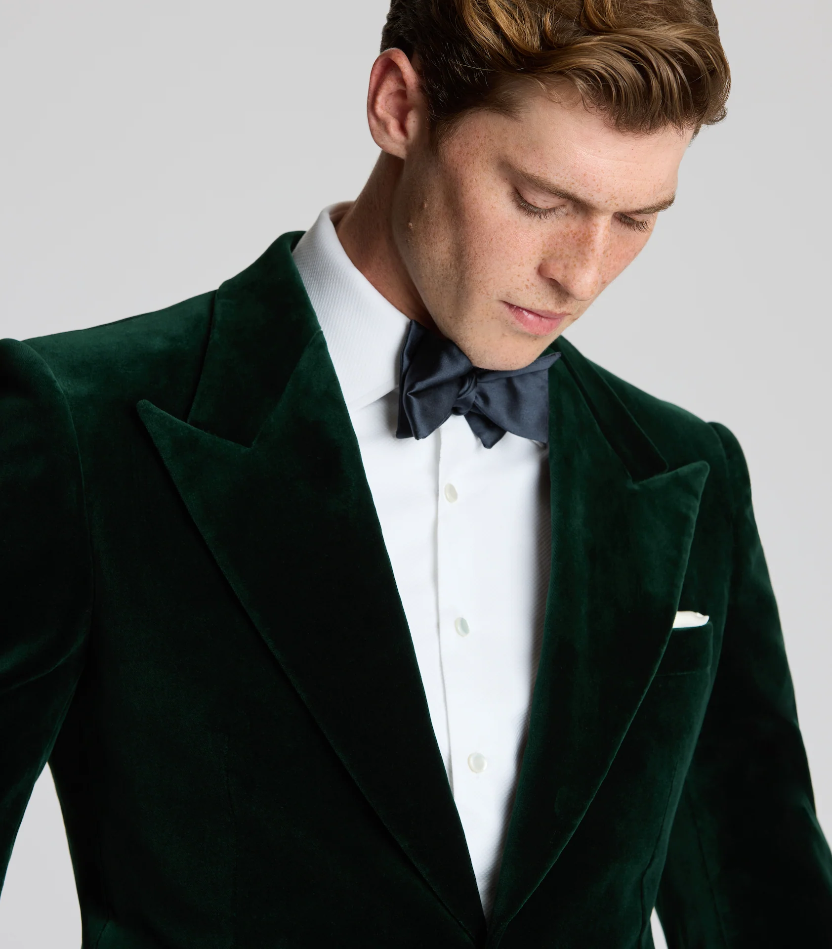 Green Velvet Single Breasted Cocktail Jacket - Image 3