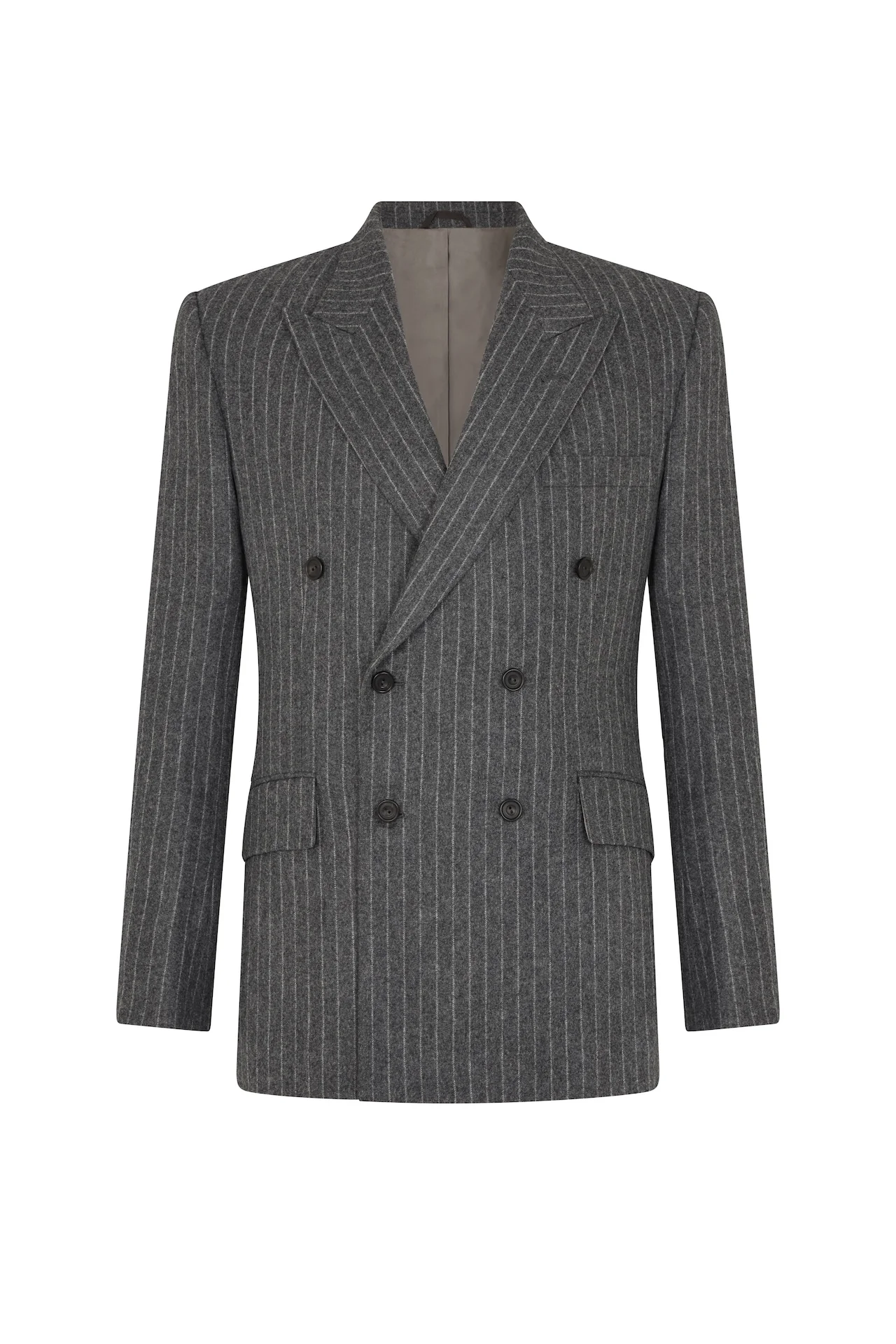 Grey Chalk Stripe Double Breasted Suit - Image 3