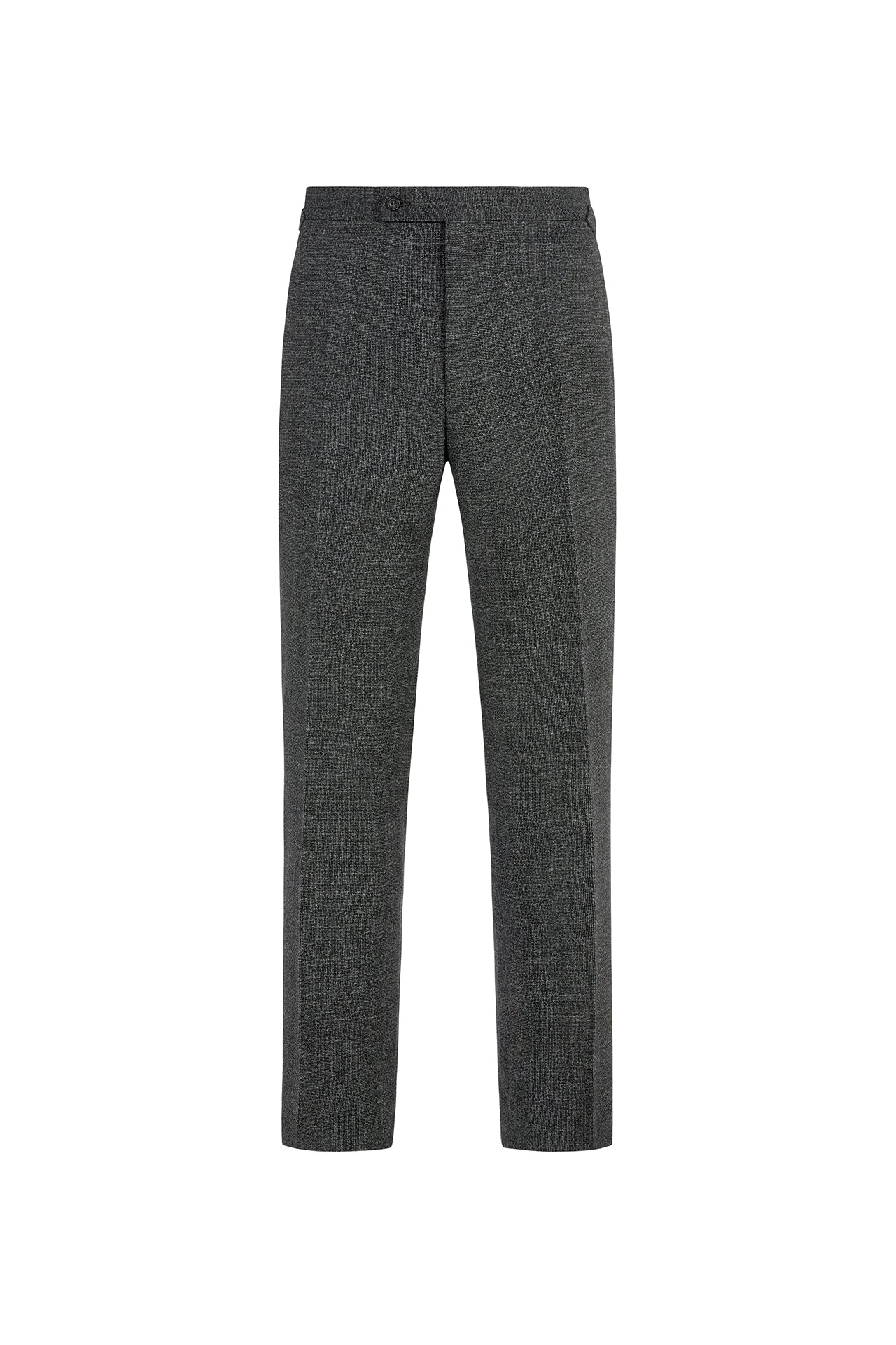 Grey/White Semi Plain Hopsack Weave Single Breasted Suit - Image 3