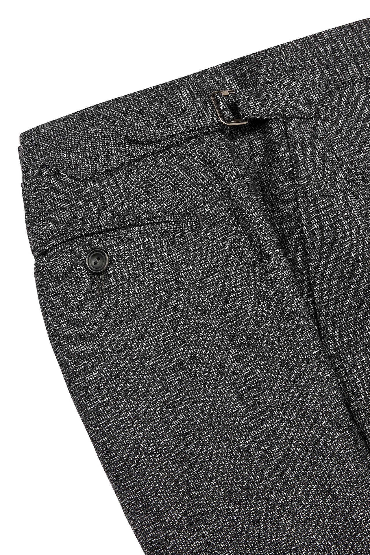 Grey/White Semi Plain Hopsack Weave Single Breasted Suit - Image 7
