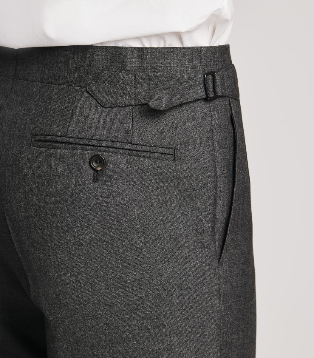 Grey Wool Hopsack Trouser - Image 3