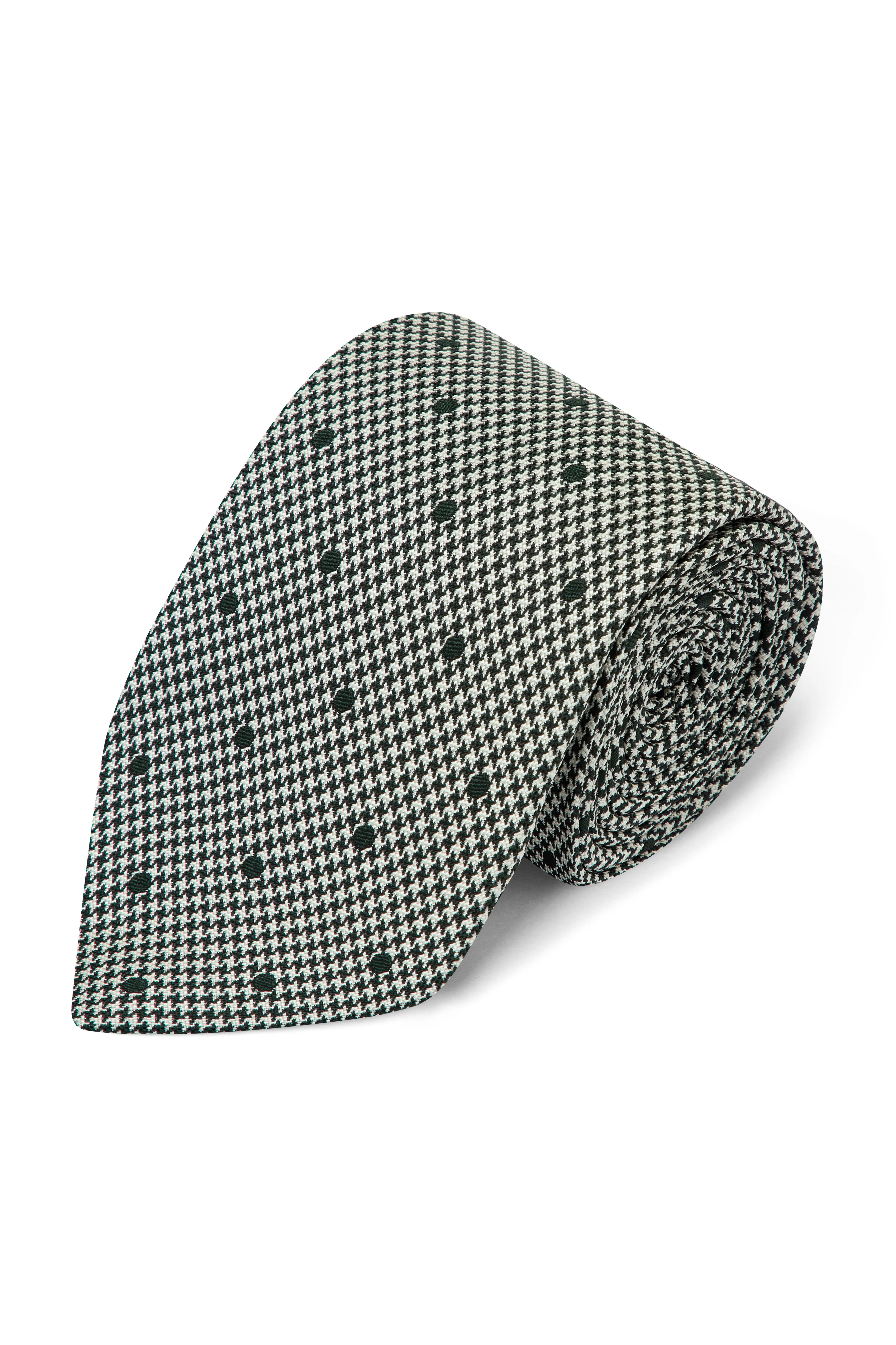 Houndstooth Spot Silk Tie - Image 3