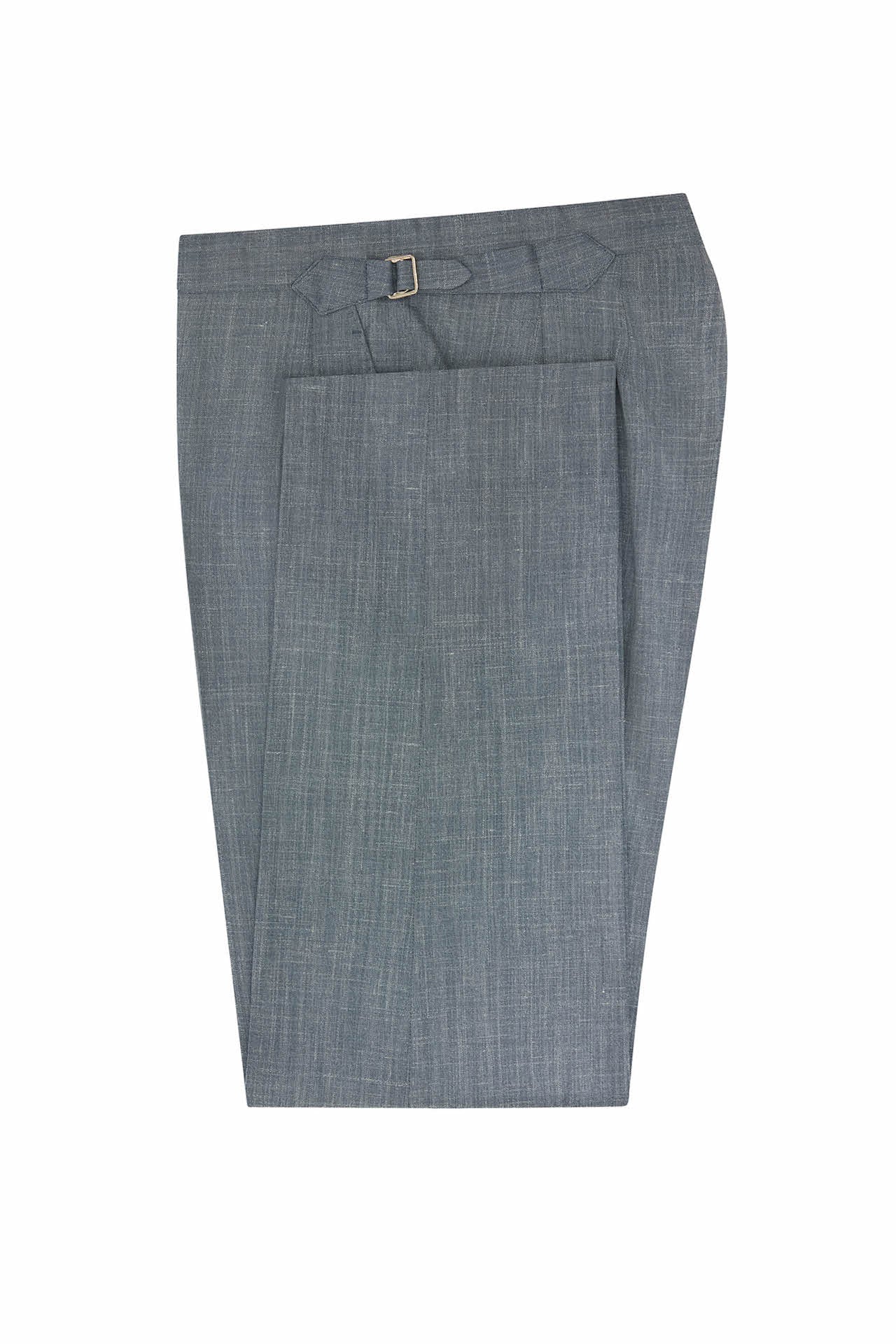 Light Blue Wool, Silk & Linen Trousers - Image 4