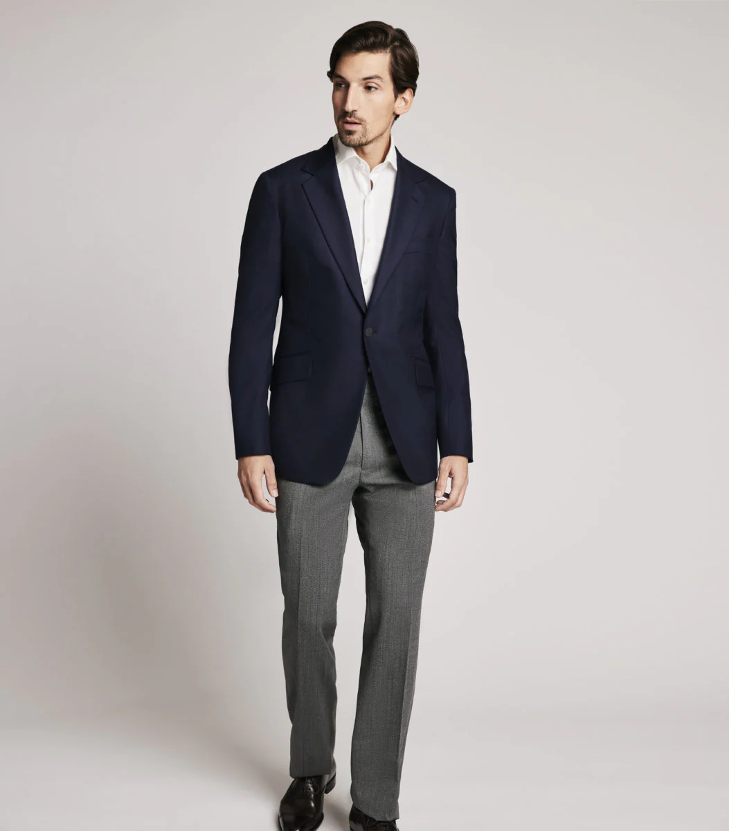 Navy Cashmere Single Breasted Jacket - Image 3