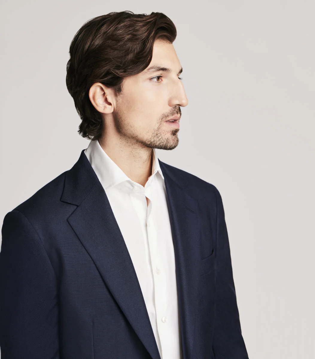 Navy Cashmere Single Breasted Jacket - Image 4