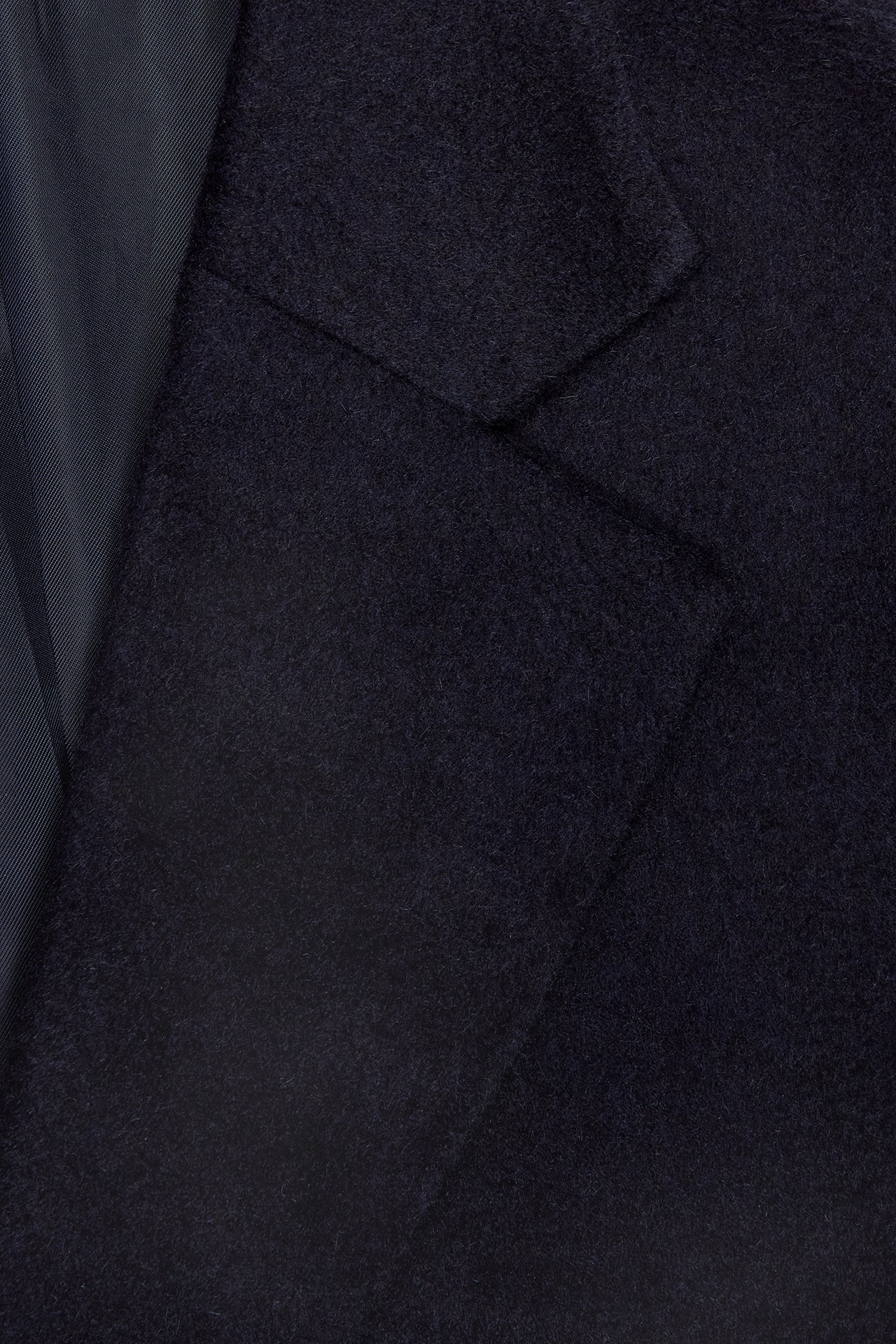 Navy Cashmere Single Breasted Overcoat - Image 3