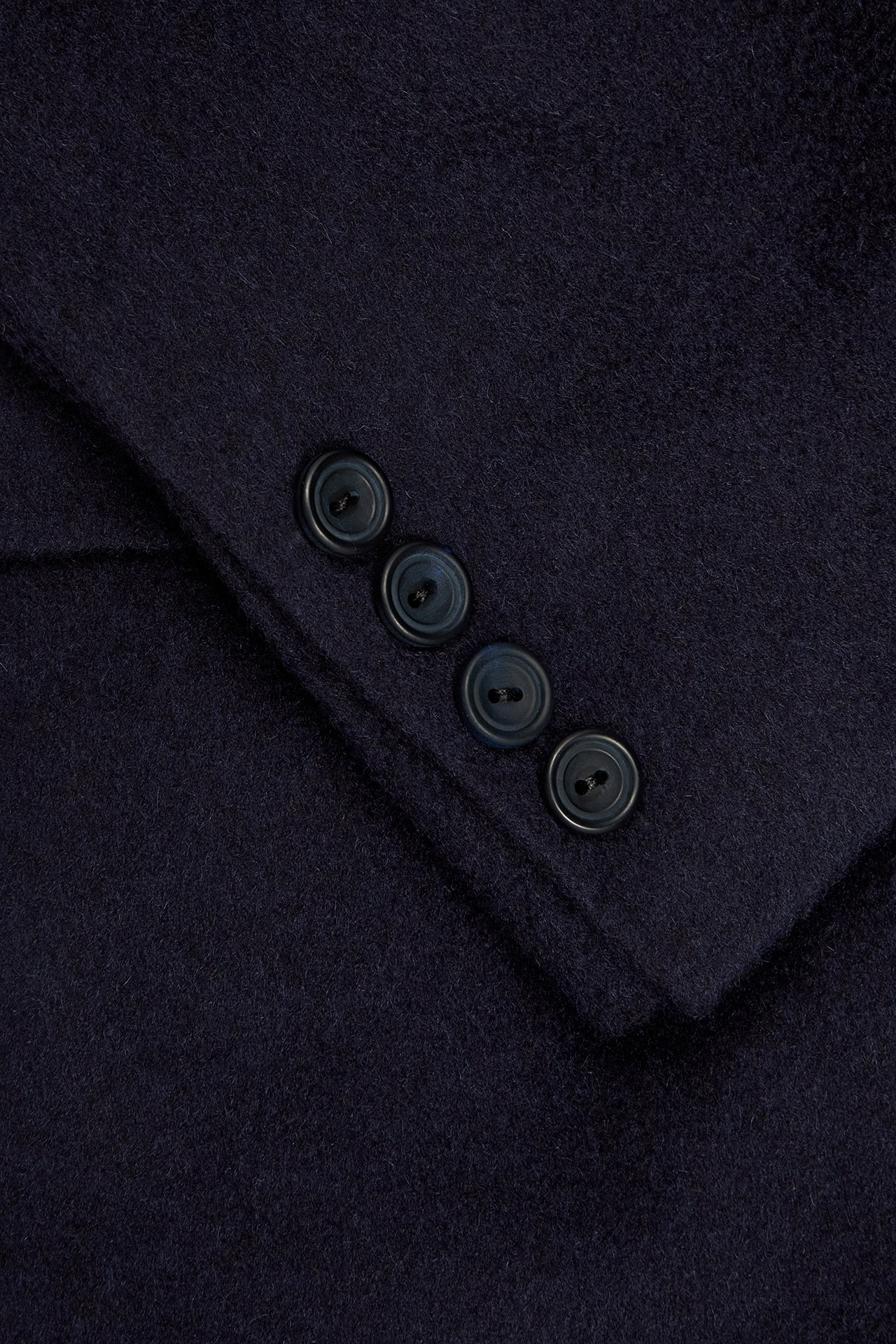 Navy Cashmere Single Breasted Overcoat - Image 4