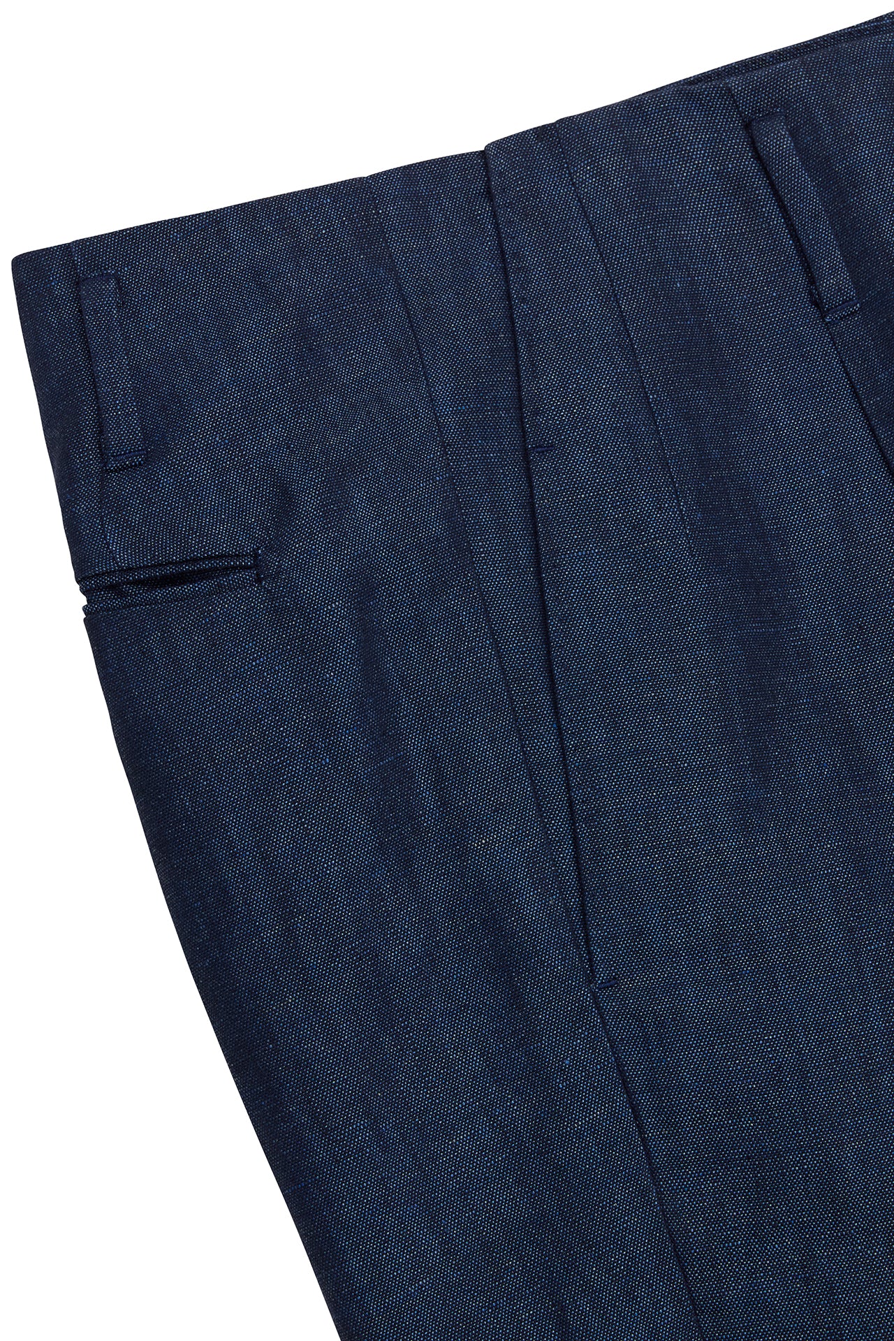 Navy Cotton/Linen Hollywood Trouser - Image 3