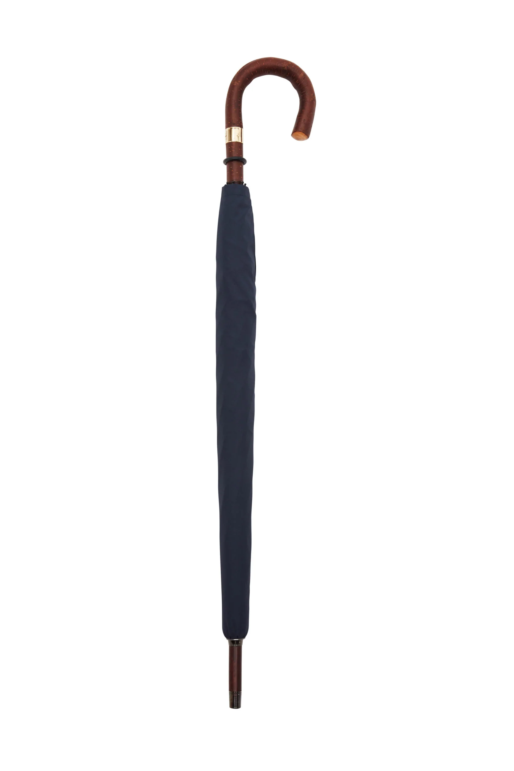 Navy & Natural Cherrywood Double Canopy Umbrella - Image 3