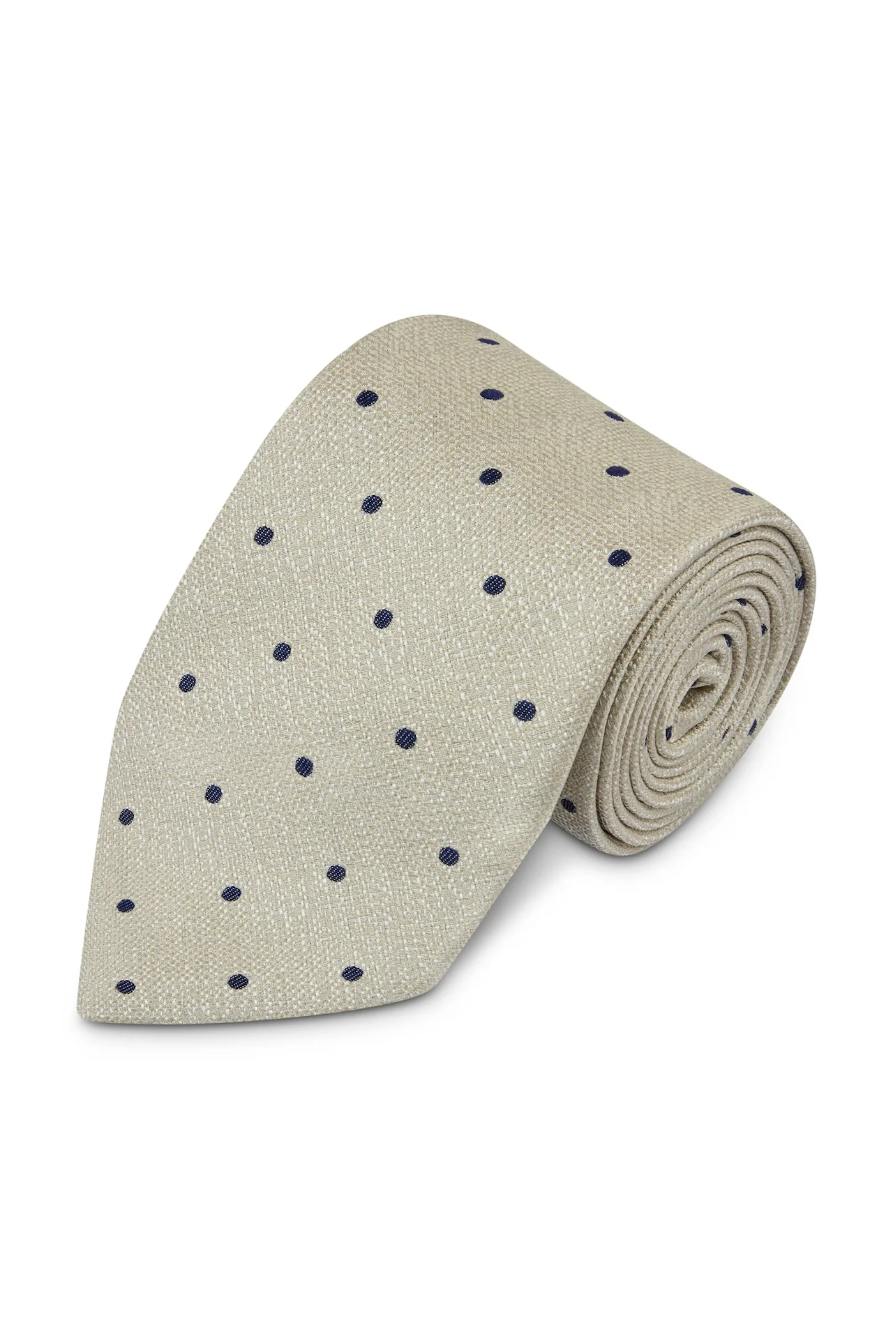Navy Spot Silk Tie - Image 3