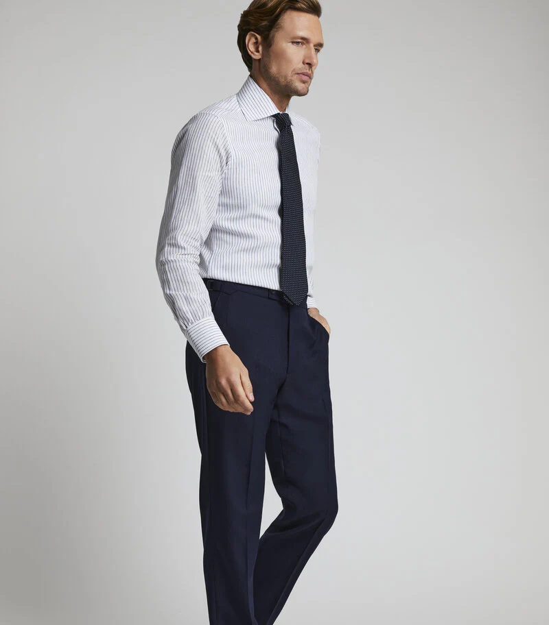 Navy Wool Hopsack Suit - Image 5