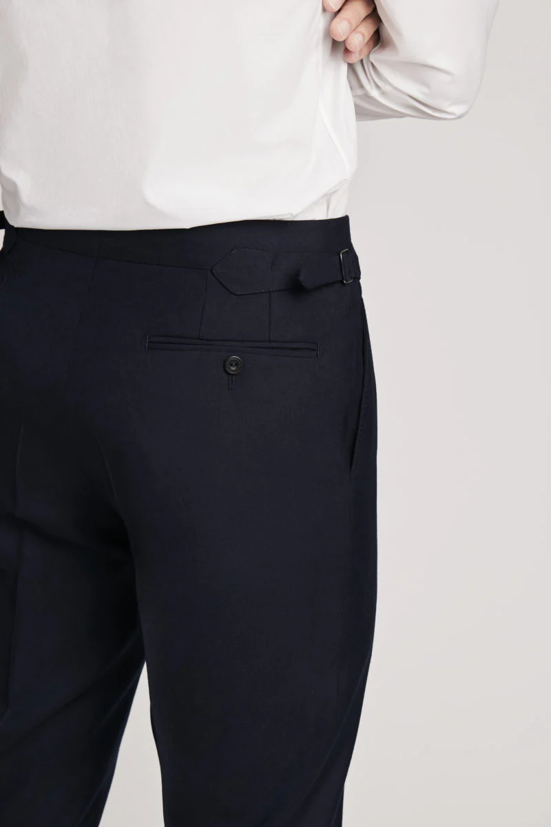 Navy Wool Twill Single Breasted Suit - Image 3