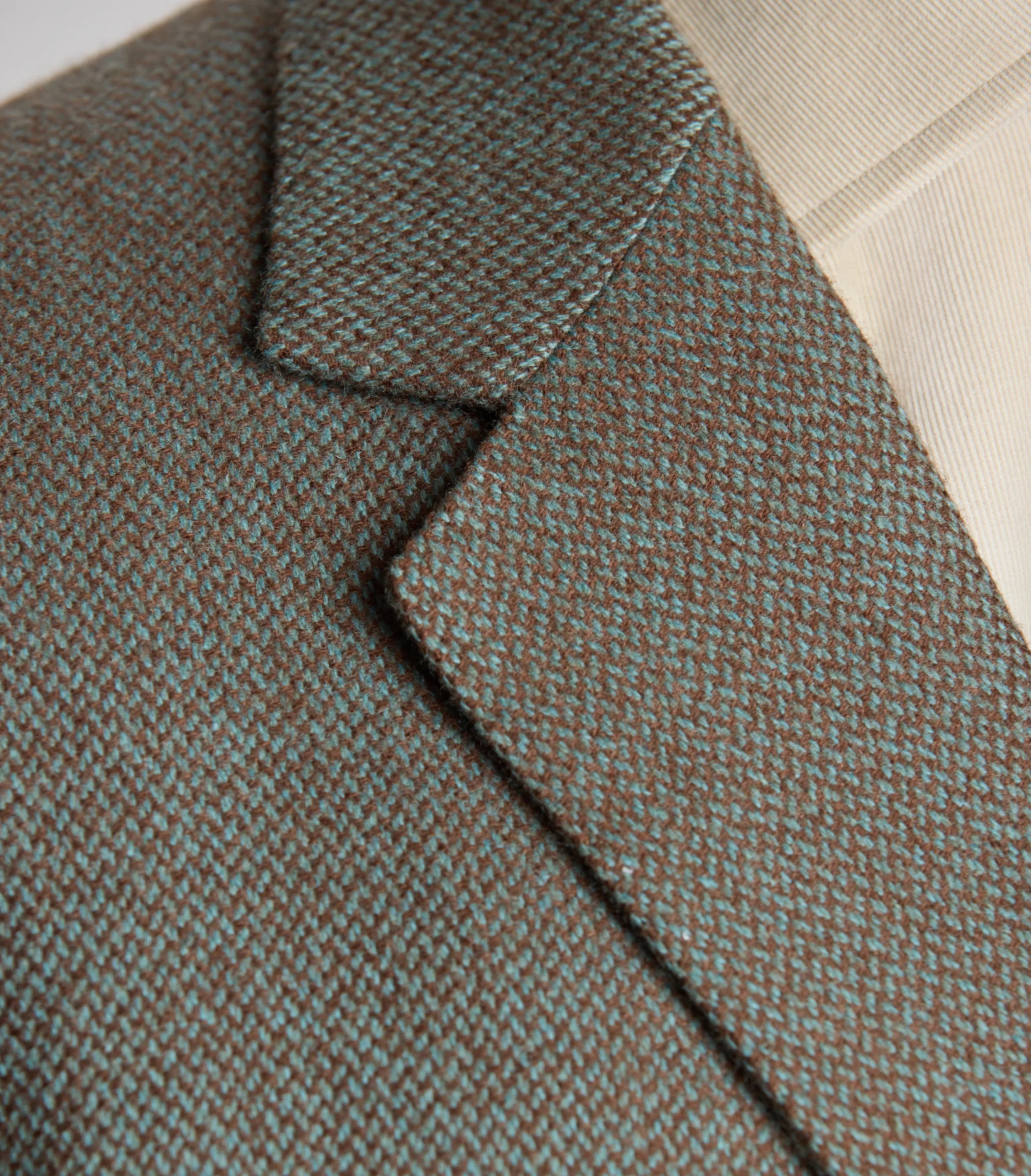 Sea Green/Amber Cashmere Broken Twill Single Breasted Jacket - Image 6
