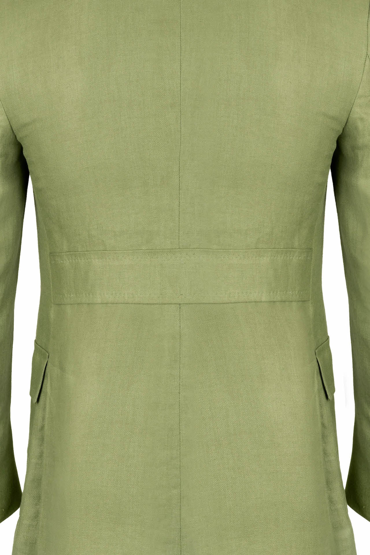 Sea Green Linen Single Breasted Patch Pocket Jacket - Image 6