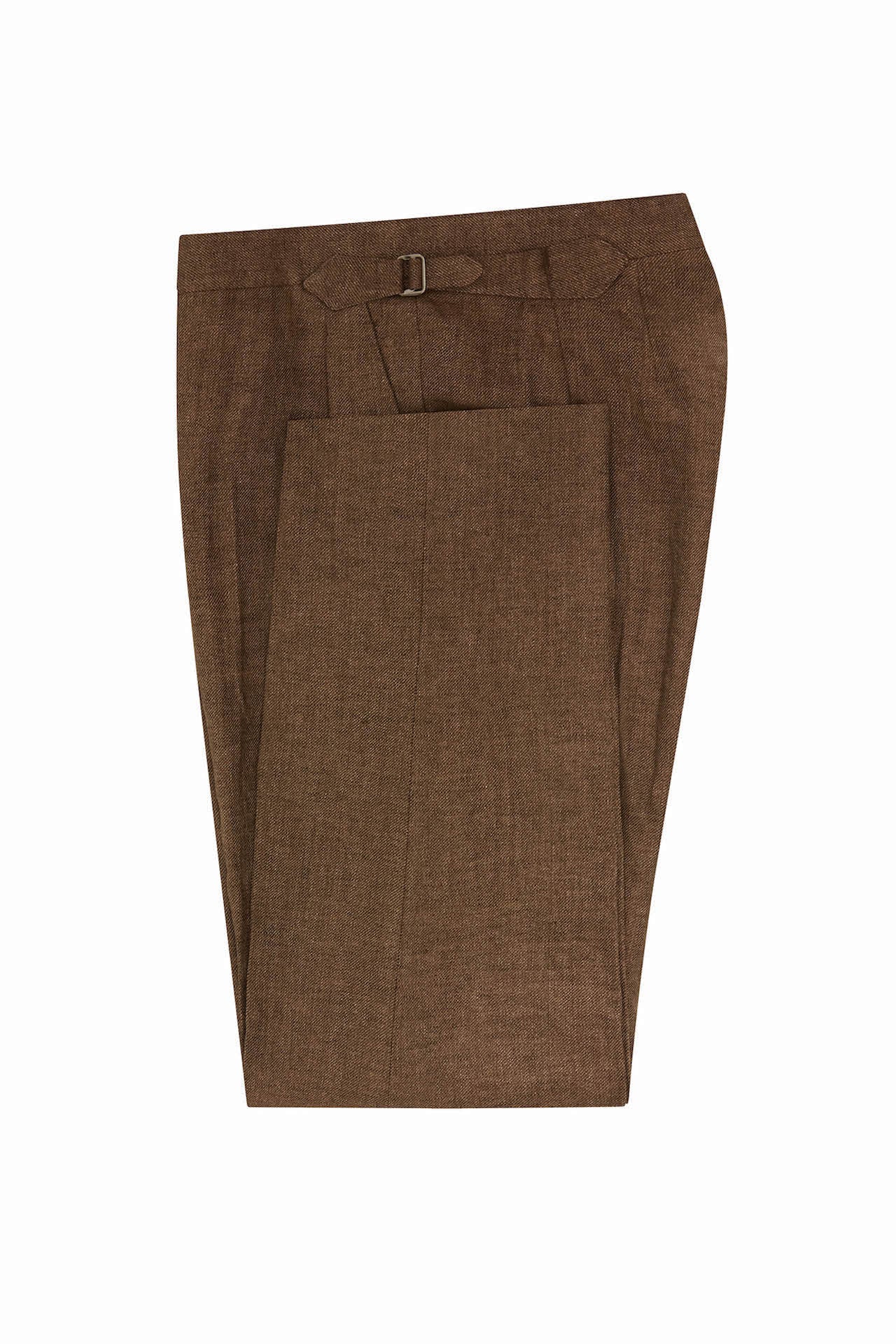 Tan Linen Twill Trousers - Image 4