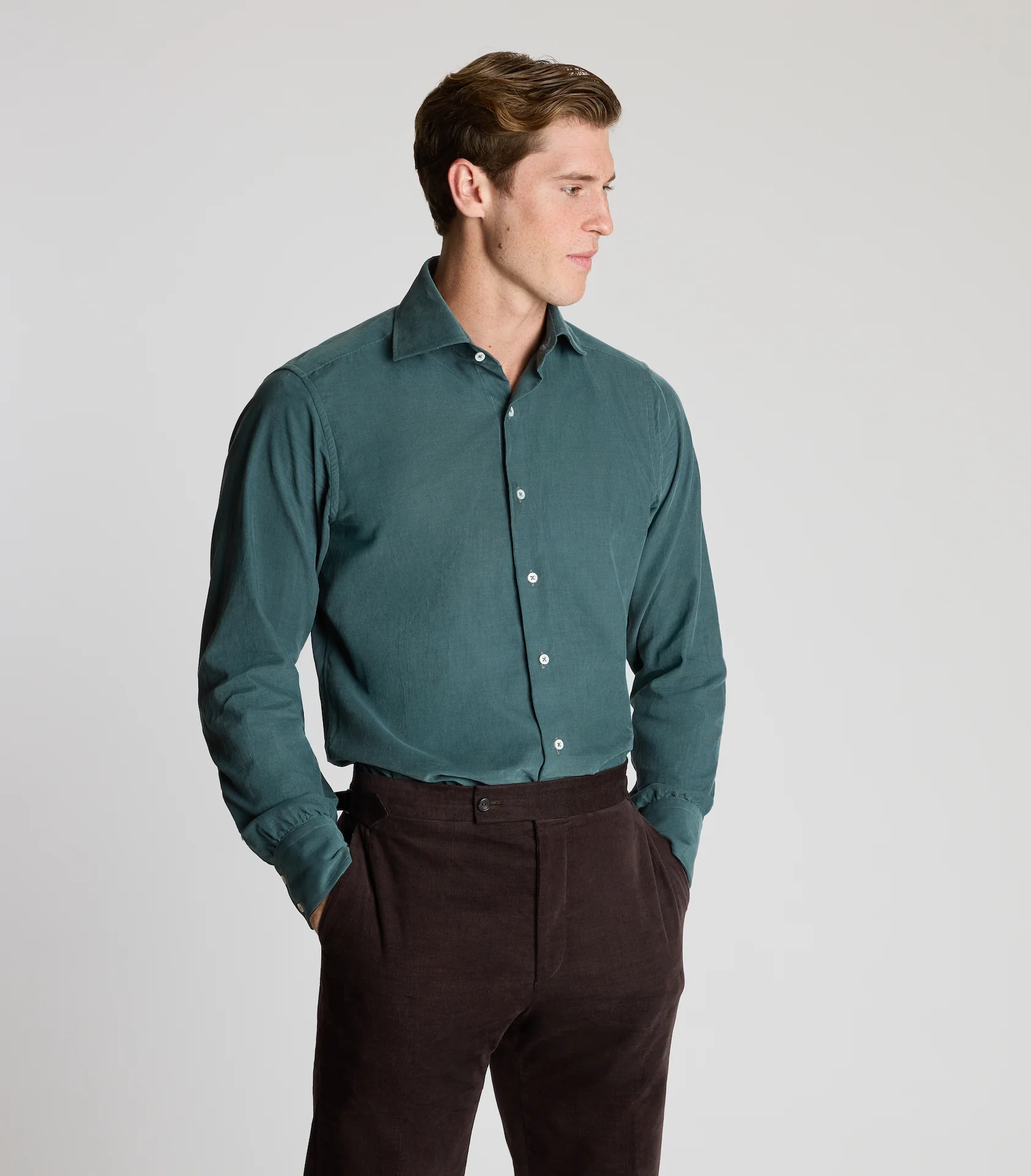 Teal Cotton Cord Shirt - Image 3