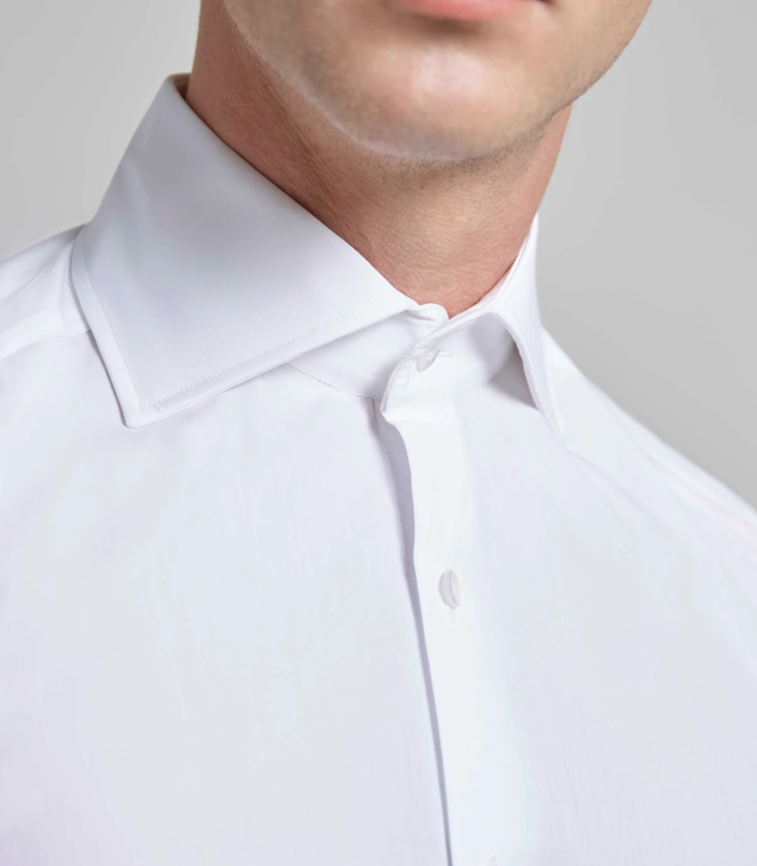 White Cotton Double Cuff Shirt - Image 3