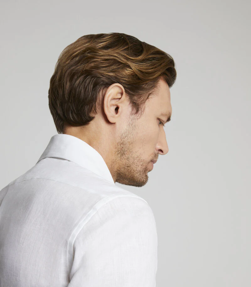 White Linen Single Cuff Shirt - Image 5