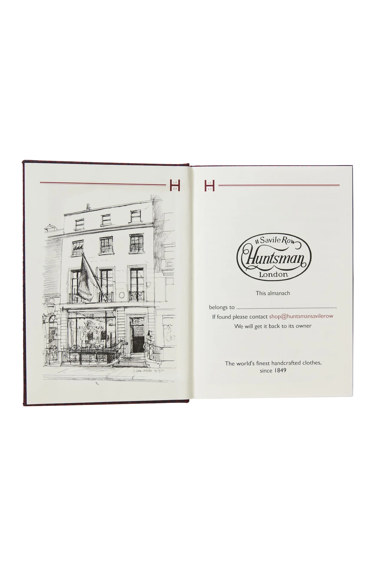 Wine/Navy Peck Houndstooth Almanac A5 Notebook - Image 3